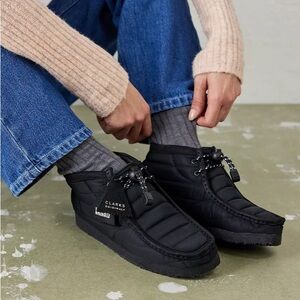 clark wallabee quilted boot